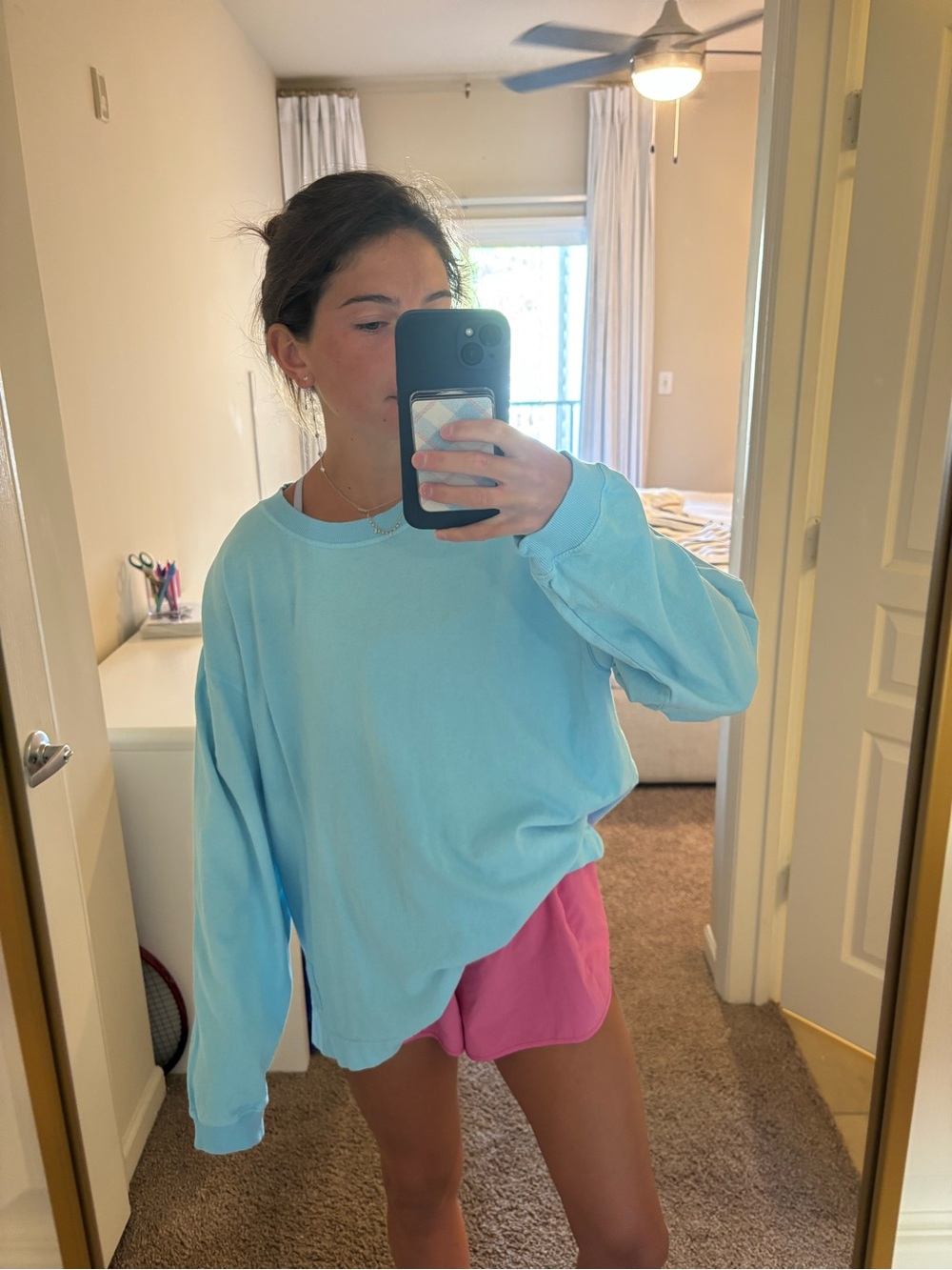 Free People Light Blue Women’s Long-Sleeve Crewneck Top